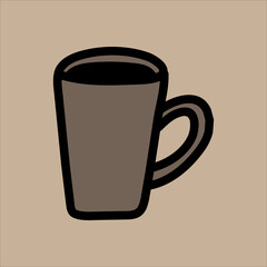 Art illustration icon logo hand draw symbol design sketch of cup coffee glass