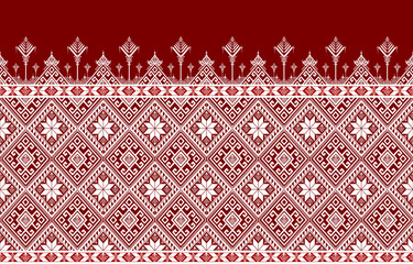 Geometric ethnic pattern Oriental and Asia traditional style. two tones. Design for tile, ceramic, background, wallpaper, clothing, wrapping paper, fabric, and Vector illustration. embroidery style.