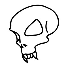 Halloween horror line art illustration. PNG with transparent background.