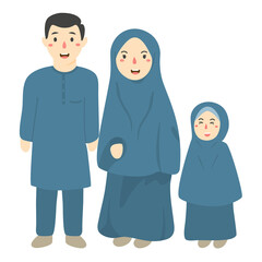 happy muslim family illustration