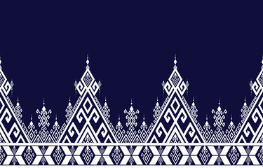 Geometric ethnic pattern Oriental and Asia traditional style. two tones. Design for tile, ceramic, background, wallpaper, clothing, wrapping paper, fabric, and Vector illustration. embroidery style.