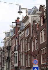 Fototapeta premium Amsterdam Runstraat Street Historic House Facades View, Netherlands