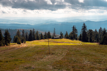 Fototapeta na wymiar Lovely view of the mountain valleys. View towards Slovakia from the 