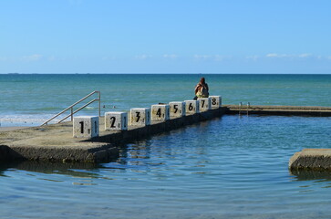 La piscine d'eau de mer à Granville (La Manche - Normandie - France)