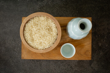 新米と熱燗（俯瞰）