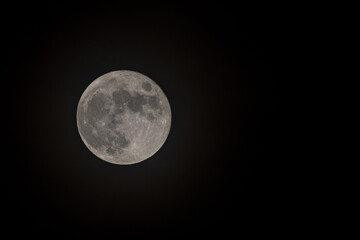 Full bright moon with copy space