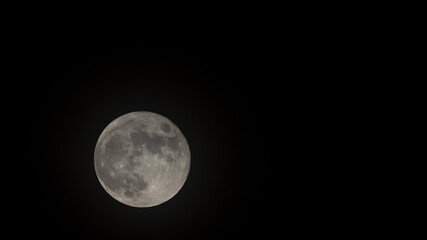 Full bright moon with copy space