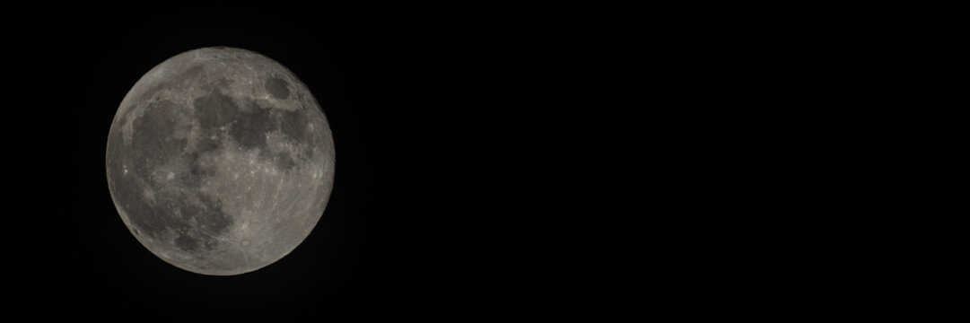 Banner image of Full moon with copy space