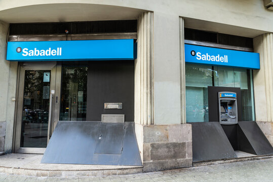 Sabadell bank office in Barcelona, Spain