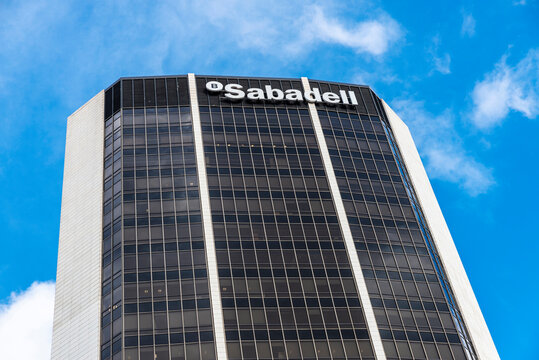 Sabadell bank office in Barcelona, Spain
