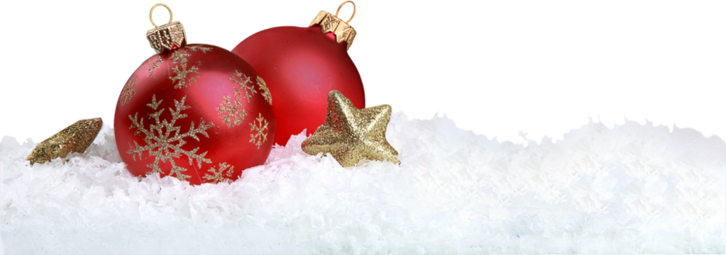 Red shiny decorative Christmas balls on white background