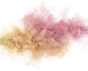 Caramel soft color smoking clouds. 3D render abstract background