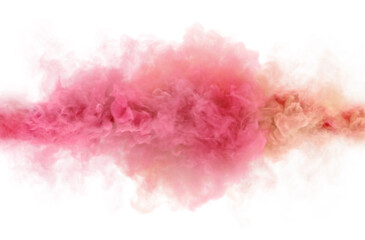 Pink caramel color smoking clouds. 3D render abstract background