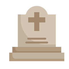 Fototapeta premium Graveyard icon. Flat design. Graveyard at night. Old Tomb.