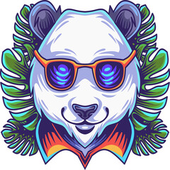 Panda head mascot