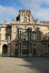 Fototapeta na wymiar The Louvre palace facade, Paris, France 