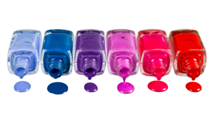 Nail polishes isolated on background