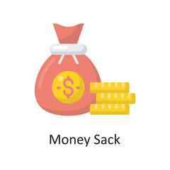 Money Sack Vector Solid Icon Design illustration. Banking and Payment Symbol on White background EPS 10 File