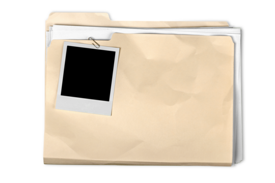 File Folder with Documents and Blank