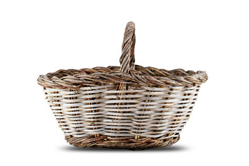 wicker basket isolated on white
