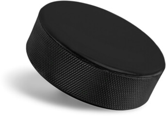 Realistic hockey puck isolated