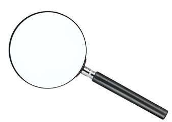 Magnifying glass isolated on a white background - obrazy, fototapety, plakaty