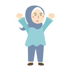 a hijab girl kid jumping