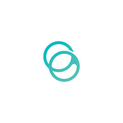 Two-circle geometric vector logo design