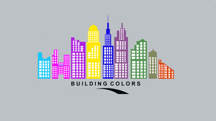 Colorful building punchy vector stock