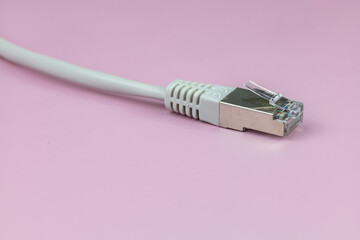network cable rj 45, isolated on color  background