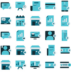 a set of icons containing the theme of digital marketing and business promotion
