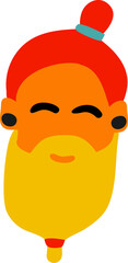 Fototapeta premium Man with yellow beard. Illustration