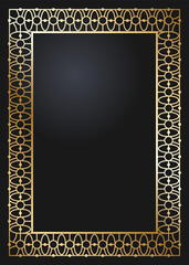 Obraz premium Elegant rectangular golden frame. Festive design. Gold border. Frames vector.