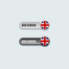 Made in Britain vector sticker, with country flag