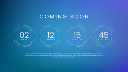 Coming soon countdown timer template for website