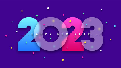 Happy new year 2023 colorful background