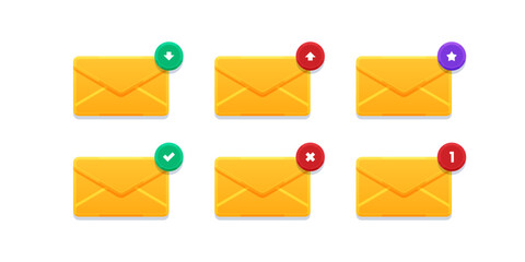 Set of mail envelope icons