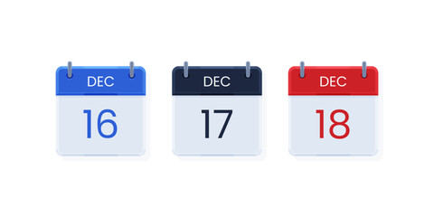 Fototapeta premium Set of paper calendar icons