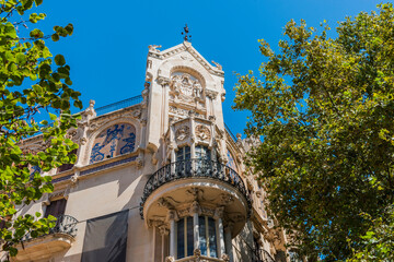 Grand Hotel- Emblematic building in der Altstadt von Palma auf Mallorca, Spanien © franzeldr