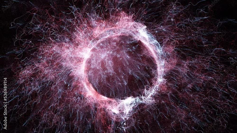 Wall mural cosmic energy strings. energy flows in the form of thin bright elements. lines form structural fiber