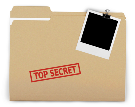 Folder with the words Top Secret stamped on it, Isolated on a white background. - Powered by Adobe