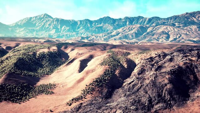 Aerial view of desert at the Libya