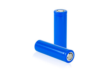 Batteries 18650 isolated on white background with clipping path.