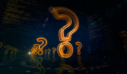 Fototapeta premium Question mark search and quest symbol digital concept 3d illustration