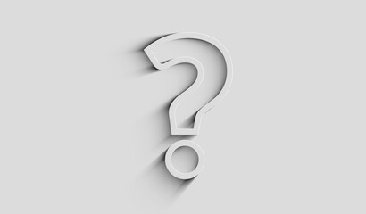 Naklejka premium Question mark search and quest symbol 3d with shadow