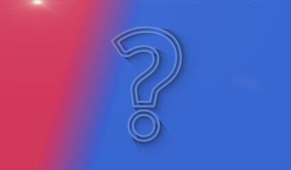 Question mark search and quest symbol 3d with shadow