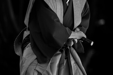 裃を着て日本刀を帯びた人物（The man wearing kamishimo and holding katana）