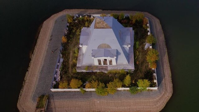 Kazan, Russia. Temple is a monument to the soldiers who fell during the capture of Kazan in 1552. Top view.