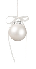 White Christmas ball on background