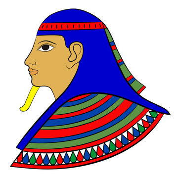 Head of an ancient Egyptian on transparent background